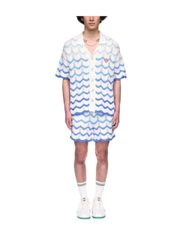 Casablanca  Casablanca Wavy kurzarm Hemd Blau