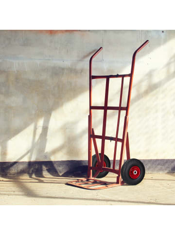 relaxdays 8x Sackkarrenrad in Schwarz/ Rot - 3.00-4