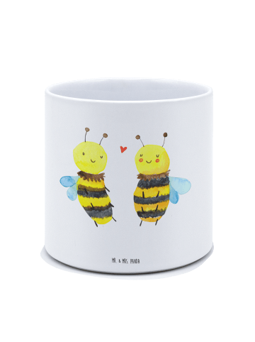 Mr. & Mrs. Panda XL Blumentopf Biene Verliebt ohne Spruch in Weiß