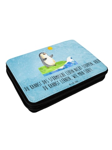 Mr. & Mrs. Panda Federmappe Pinguin Surfer mit Spruch in Eisblau