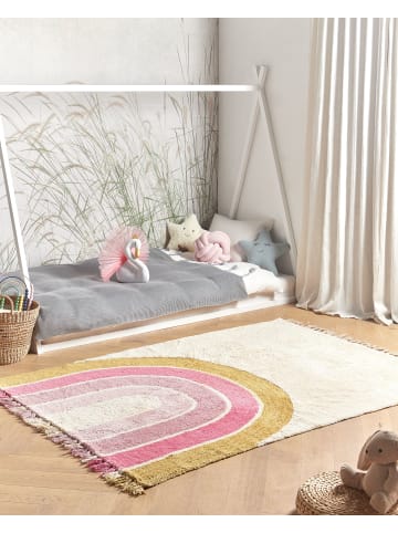 Beliani Kurzflor TATARLI in Beige/Rosa/Gelb - (W) 140 x (L) 200 cm