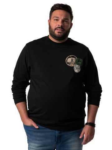 Men Plus Kurzarm T-Shirt in schwarz