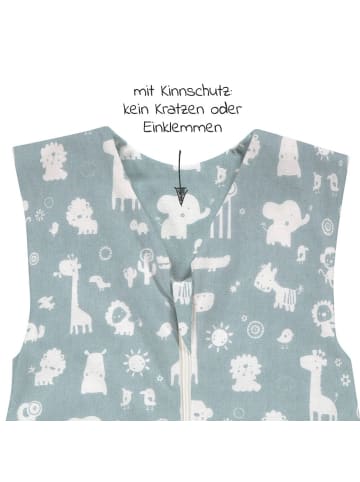 Alvi Sommer-Schlafsack mit Füßen in blau,motiv