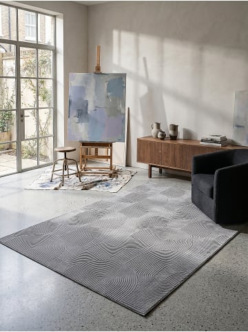 KADIMA DESIGN Läufer Geometrisch rutschhemmend pflegeleicht Wohnzimmer Flur in Grau