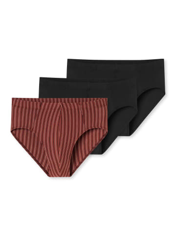 Schiesser Mini Slip / Unterhose 95/5 Essentials - Cotton in Schwarz / rot
