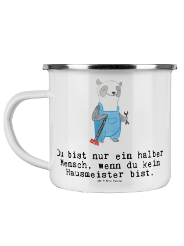 Mr. & Mrs. Panda Haferl Hausmeister Herz mit Spruch in Weiß