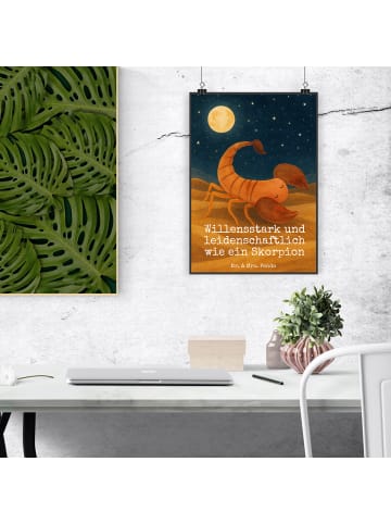 Mr. & Mrs. Panda Bild Sternzeichen Skorpion Design mit Spruch in Weiß