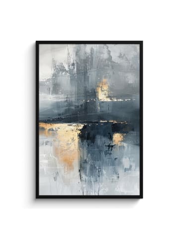 MuchoWow Poster mit Leiste  Grau