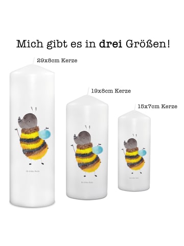 Mr. & Mrs. Panda Wachskerze Hummel flauschig ohne Spruch in Weiß