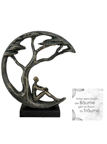 GILDE Skulptur Daydreamer bronzefarben - (H) 32 cm