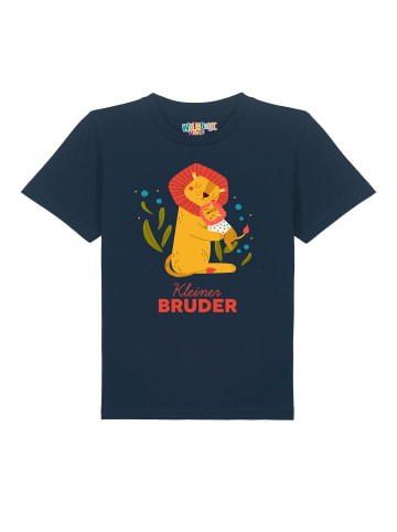 wat? Apparel T-Shirt Löwen Kleiner Bruder in Dunkelblau