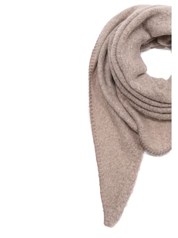 Faera Bouclé Dreieckstuch cozy Material in Braun