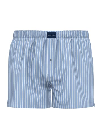 Tom Tailor Web-Boxershorts 4er Pack in Dunkelblau/Hellblau/Weiß