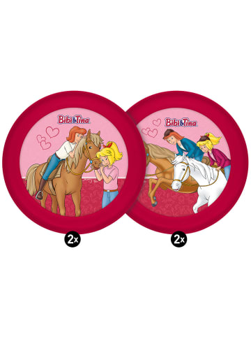 Geda Labels Teller Bibi & Tina mit Pferden 4er Set in Rot - 21cm