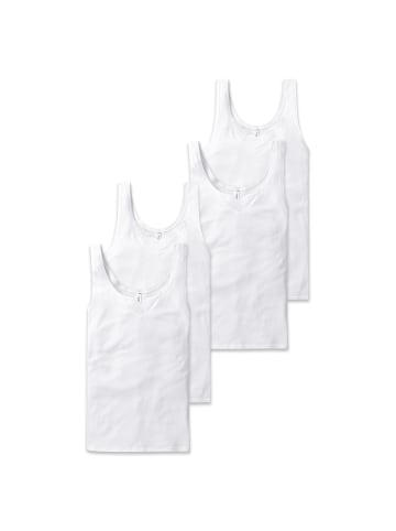 Schiesser Unterhemd 4er Pack in Weiß