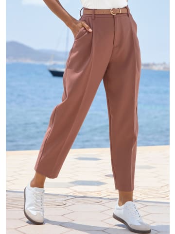 LASCANA Bundfaltenhose in nougat