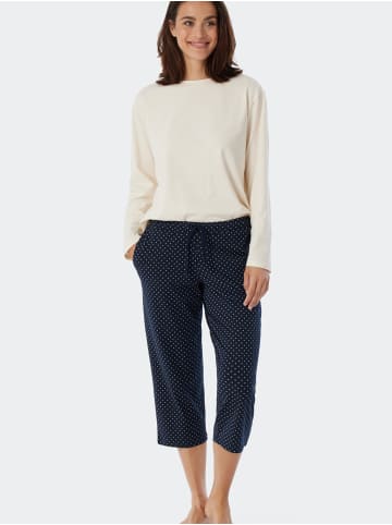 Schiesser Pyjamahose Mix & Relax 3/4 in dunkelblau-gem.