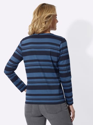 Sieh an! Langarm-Shirt in jeansblau-marine-gestreift
