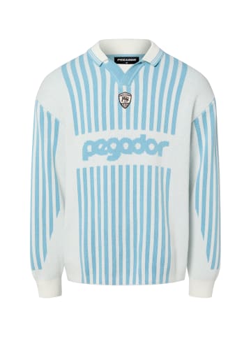 PEGADOR Strickpullover Davos in ecru hellblau - 0001