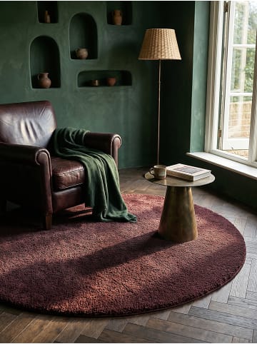 KADIMA DESIGN Rundteppich Uni Antirutsch weich wohnlich Wohnzimmer Schlafzimmer