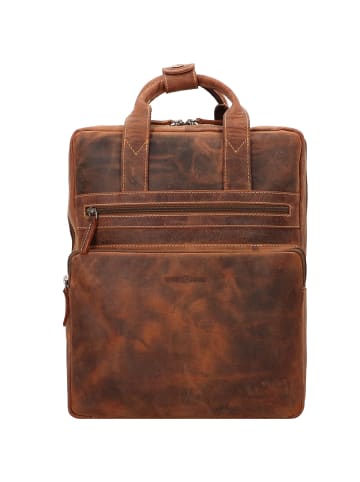 Greenburry Vintage Rucksack Leder 38 cm Laptopfach braun