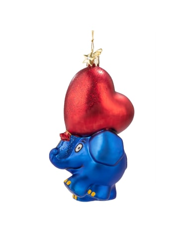 Käthes Original Baumschmuck Glas Der Elefant mit Herzluftballon in bunt