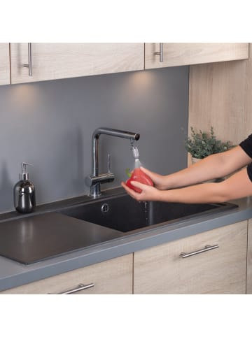 puregreen Strahlregler für Wasserarmaturen 2,4cm Edelstahl mit Gelenk Silber