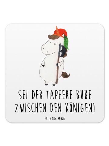 Mr. & Mrs. Panda Bierdeckel Einhorn mit Spruch in Weiß