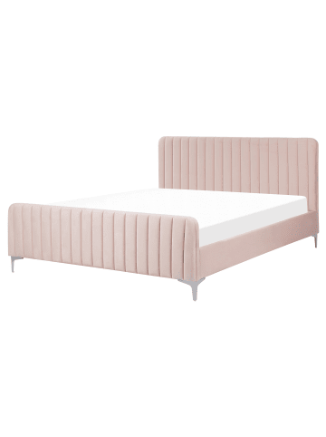 Beliani 2-tlg Doppelbett LUNAN in Rosa