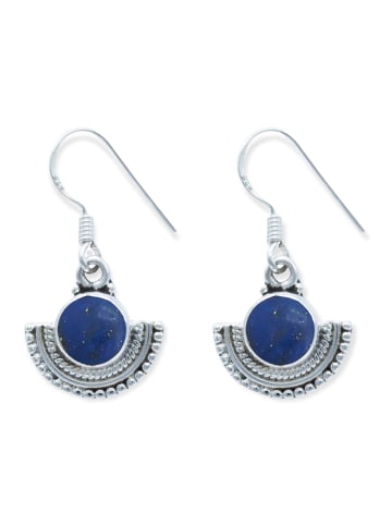 mantraroma 925er Silber - Ohrringe (L) 14 x (B) 28 mm mit Lapis Lazuli