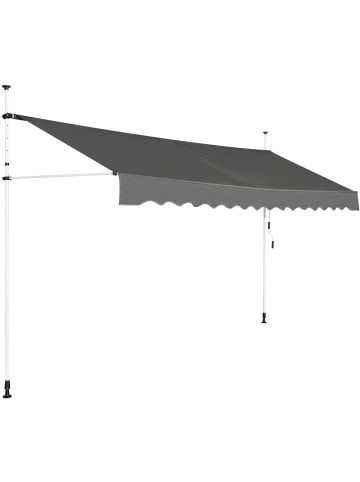 COSTWAY Klemmmarkise 395 cm in Grau