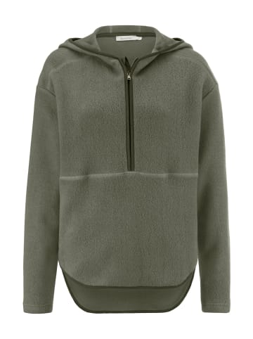 Hessnatur Fleece-Hoodie in oliv