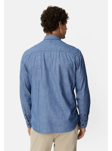 Camel Active Langarm Hemd aus reiner Baumwolle in Blau