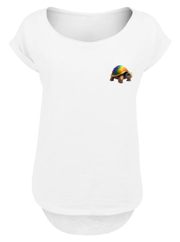 F4NT4STIC Long Cut T-Shirt Rainbow Turtle LONG TEE in weiß