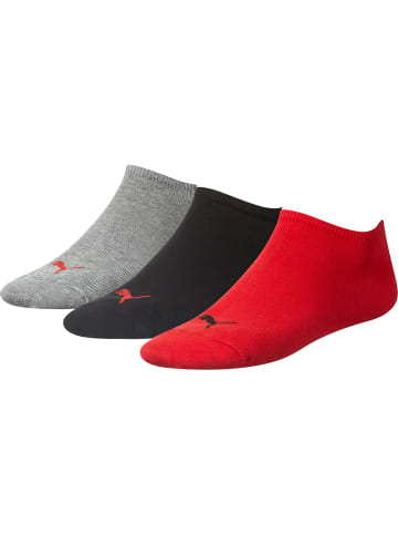 Puma Socks Unisex-Sneaker-Socken 6 Paar in rot/schwarz