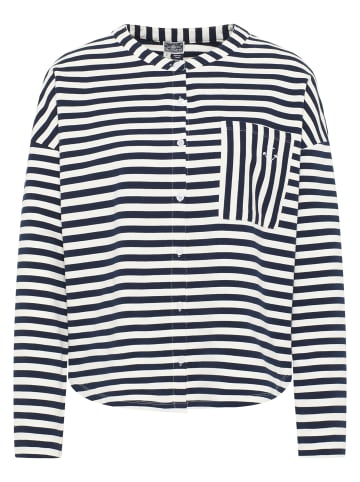 DreiMaster Damen Sweat Jacke in Marine Weiss