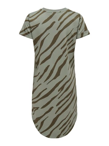 JACQUELINE de YONG Kurzes T-Shirt Kleid Knielang Gestreift JDYIVY in Olive