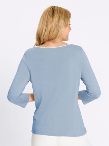 Sieh an! 3/4 Arm-Pullover in eisblau-weiß
