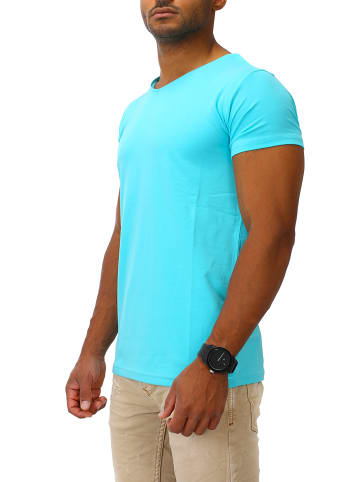 Joe Franks Joe Franks Joe Franks Herren Basic T-Shirts V-Neck HIGH in turquoise