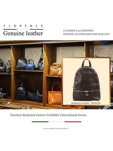 Florence Leder Cityrucksack Florence Rucksack braun ca. 32cm