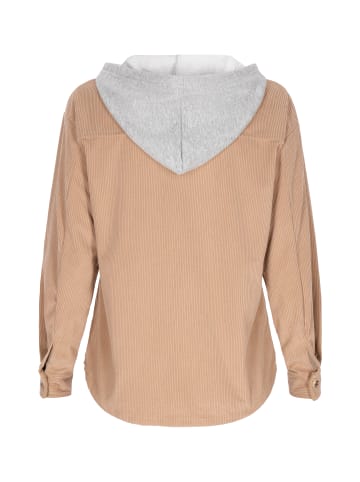 Swirly Women Jacket in Khaki Nude