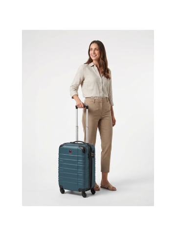 Wenger Amplar Evo 4 Rollen Kabinentrolley S 53 cm mit Dehnfalte in petrol