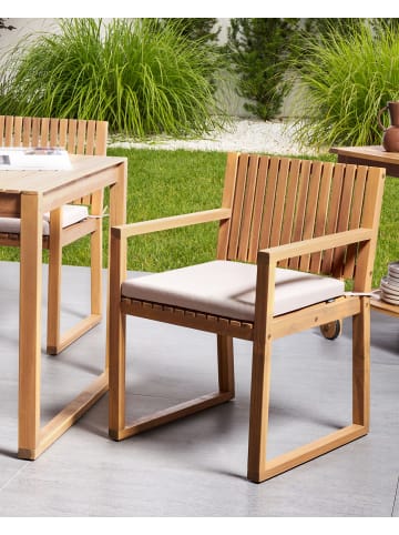 Beliani 4er-Set Esszimmerstuhl SASSARI PREMIUM in Braun/Beige