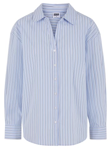 Urban Classics Urban Classics Ladies Oversized Striped Blouse in powderblue/white