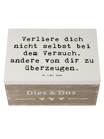 Mr. & Mrs. Panda truhe holz Spruch Selbstzweifel vermeiden mit S... in Weiß