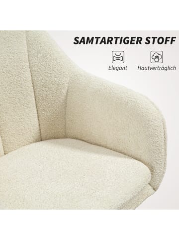 HOMCOM Bürostuhl in Beige 63L x 60B x 94H cm