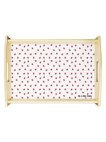 Mr. & Mrs. Panda Servier Tablett Marienkäfer Design ohne Spruch in Weiß