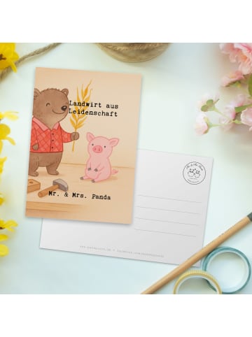 Mr. & Mrs. Panda Postkarte Landwirt Leidenschaft Design mit Spruch in Weiß