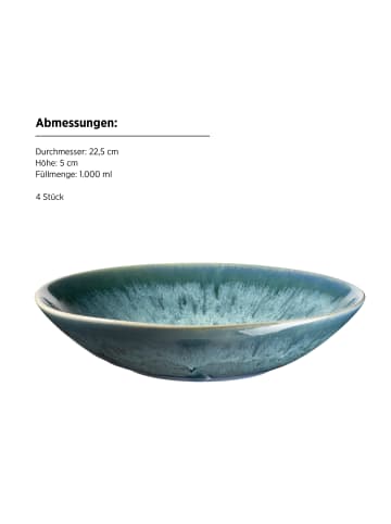 Mäser Teller Set, Steinzeug Carellia in Blau