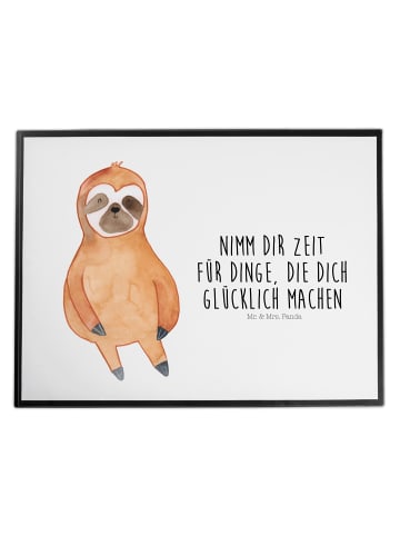 Mr. & Mrs. Panda Malunterlage Faultier Zufrieden mit Spruch in Weiß